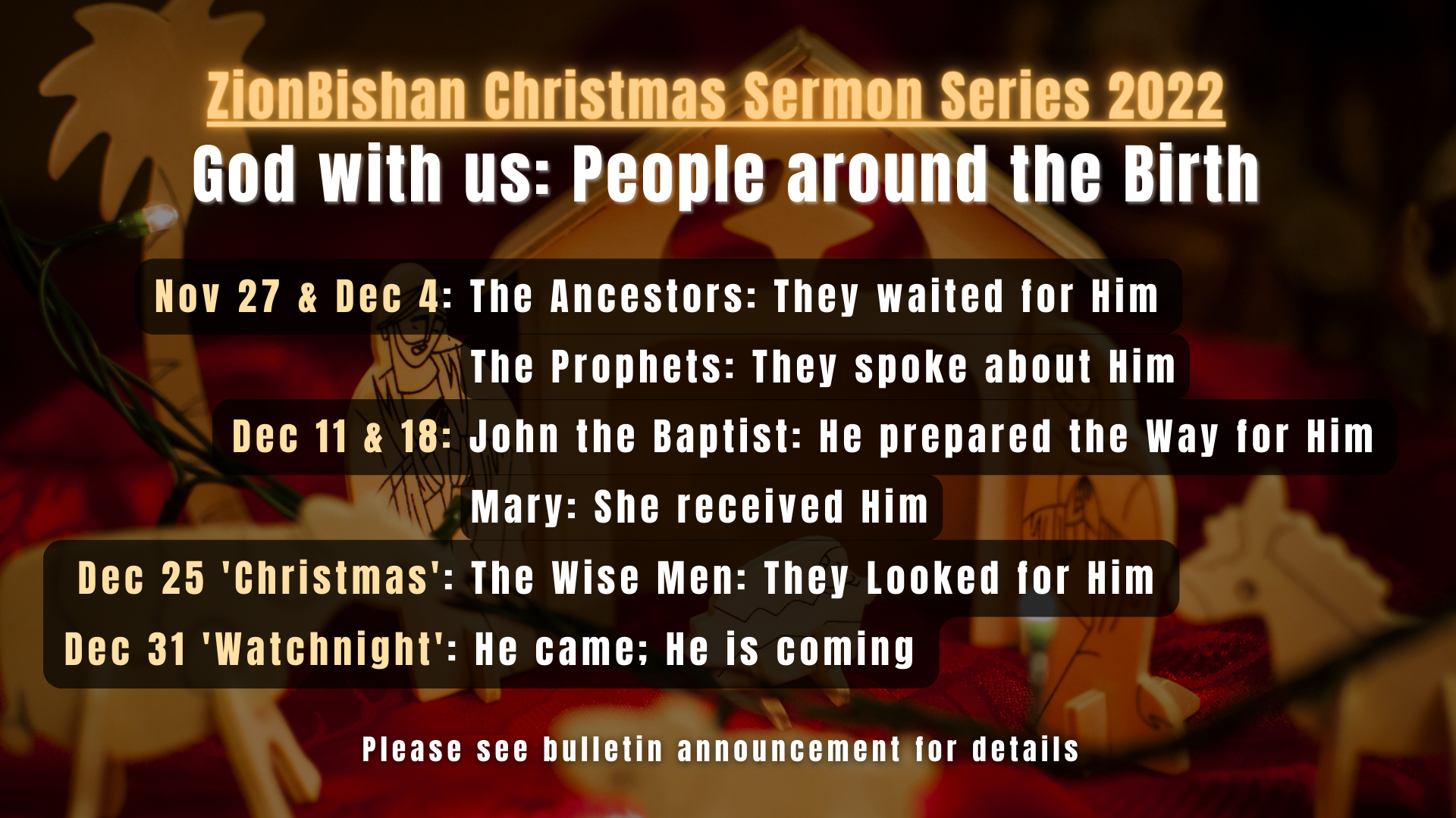 Zion Bishan Christmas Sermon Series (2022) Zion Bishan Bible