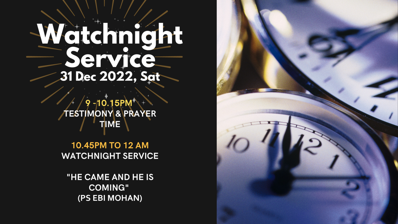 Watchnight Service Zion Bishan BiblePresbyterian Church